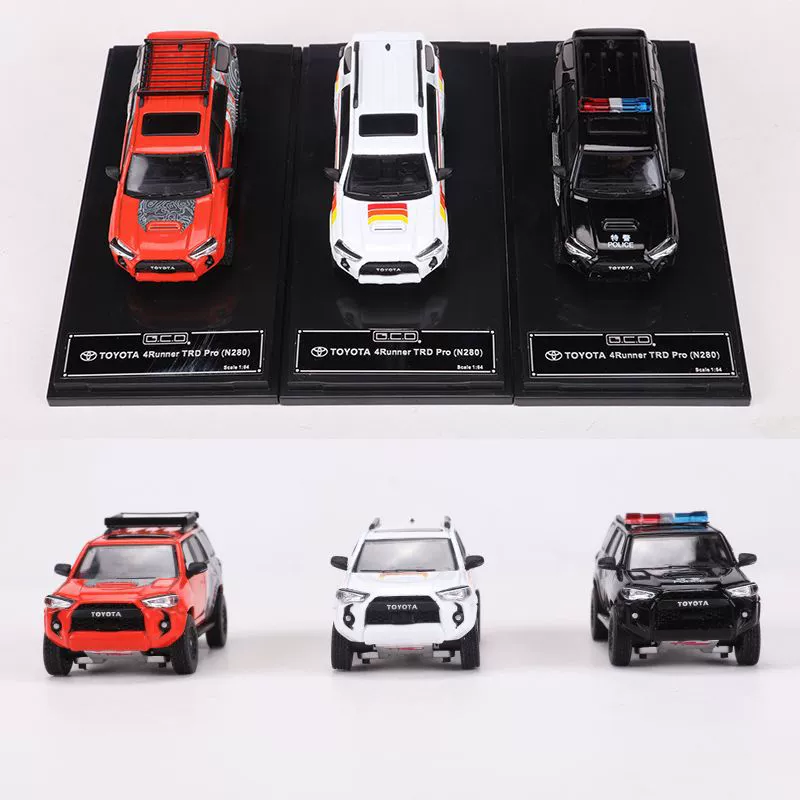 GCD Toyota, внедорожник, реалистичная металлическая модель автомобиля, масштаб 1:64, подарок на день рождения