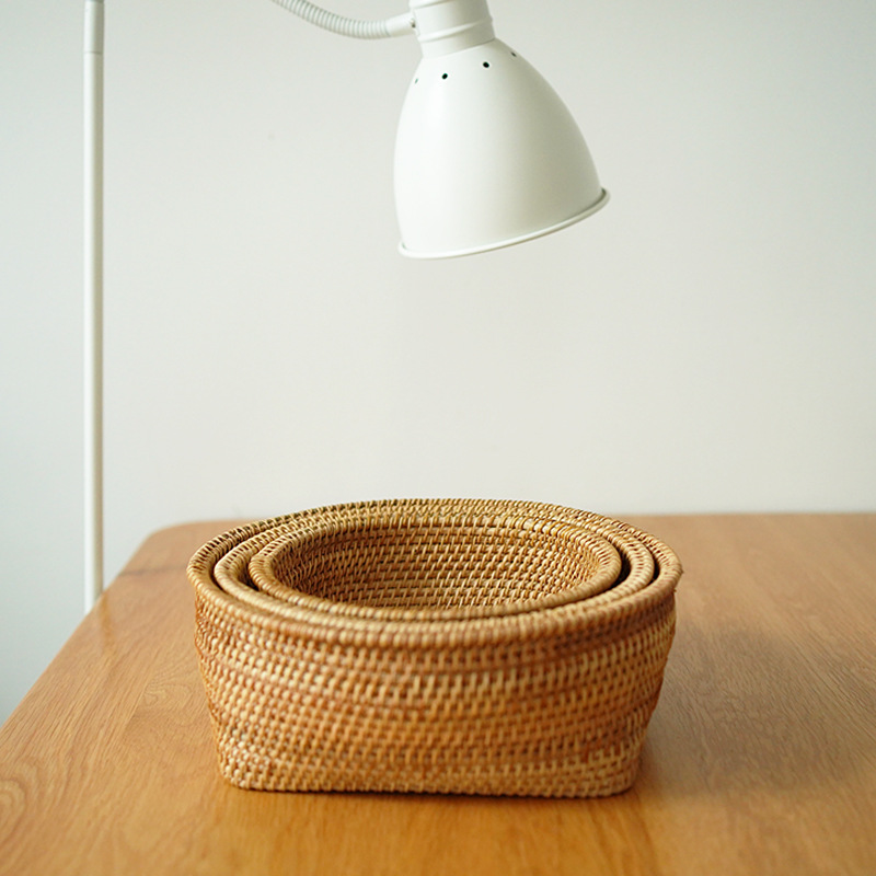 Buenos días tienda | Vietnam cesta de almacenamiento de ratán hecho a mano cesta de pan cesta de frutas cesta de aperitivos