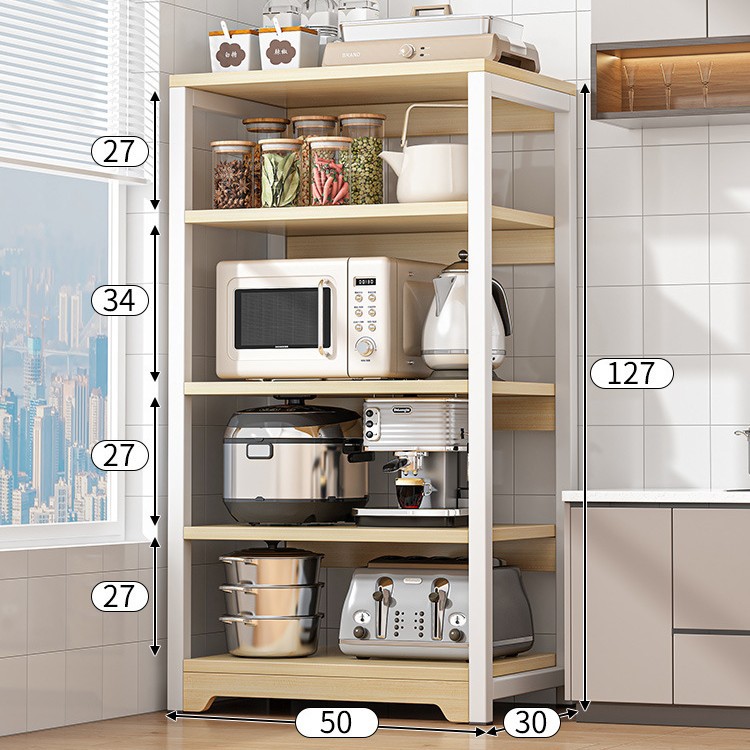 Estante de almacenamiento de cocina piso del hogar horno de microondas de múltiples capas estante simple multifuncional estante de almacenamiento