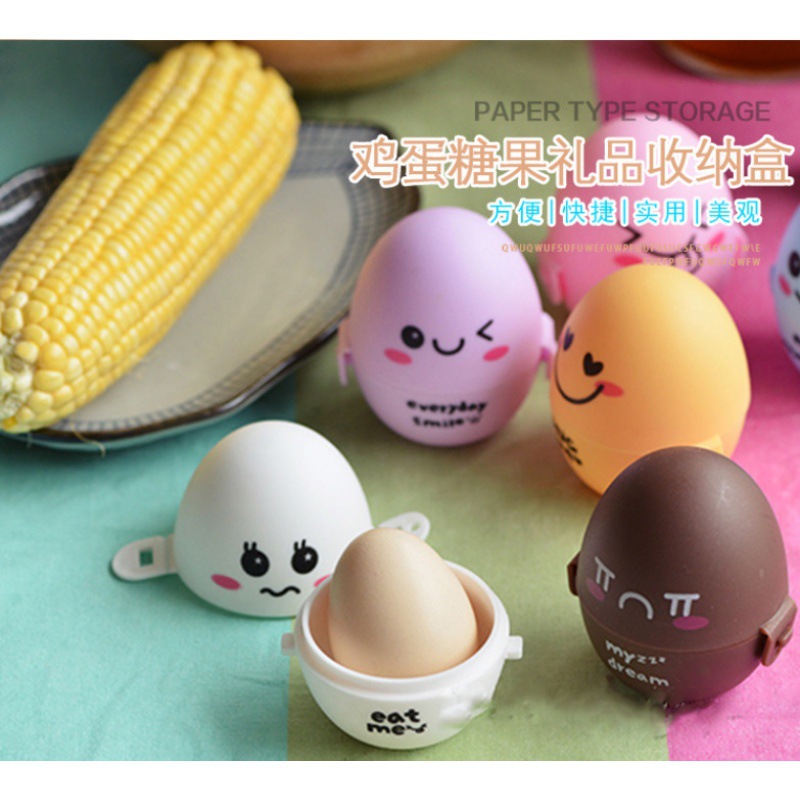 Creative trendy cute small gift storage box mini cartoon egg candy gift box egg jewelry box wholesale