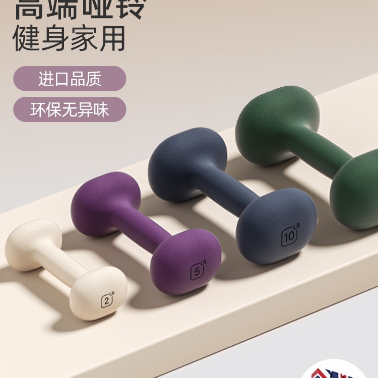 Yottoy Plastic-Dipped Dumbbells for Women's Fitness Home Professional Barbell Equipment Equipment Dumbbell Rack a Pair of Solid Cast Iron