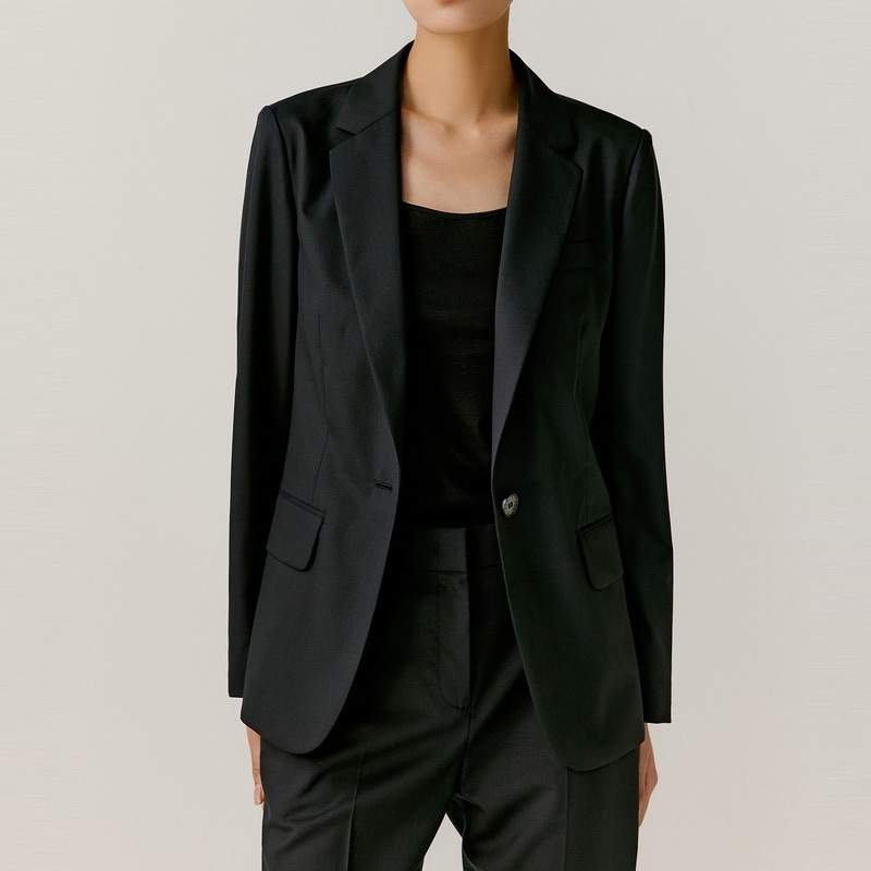 IC Xiaohe Full Wool Straight Thin Suit Women's 2023 New Business Coat Elegant Commuting High Sense