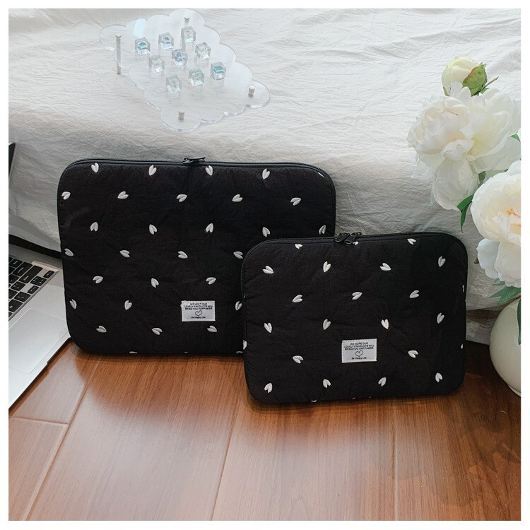 Korean Heart-Shaped Embroidery Thread Portable Tablet Bag Lightweight Inner Sleeve Bag 13.5inch Women's Laptop Bag