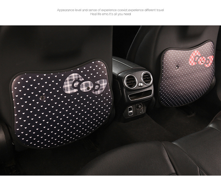 Car Anti-Kick Pad Kidsren's Seat Back Anti-Kick Pad Leopard Print Kt Cat Heart Bow Seat Back Anti-Fouling Anti-Rubbing Pad
