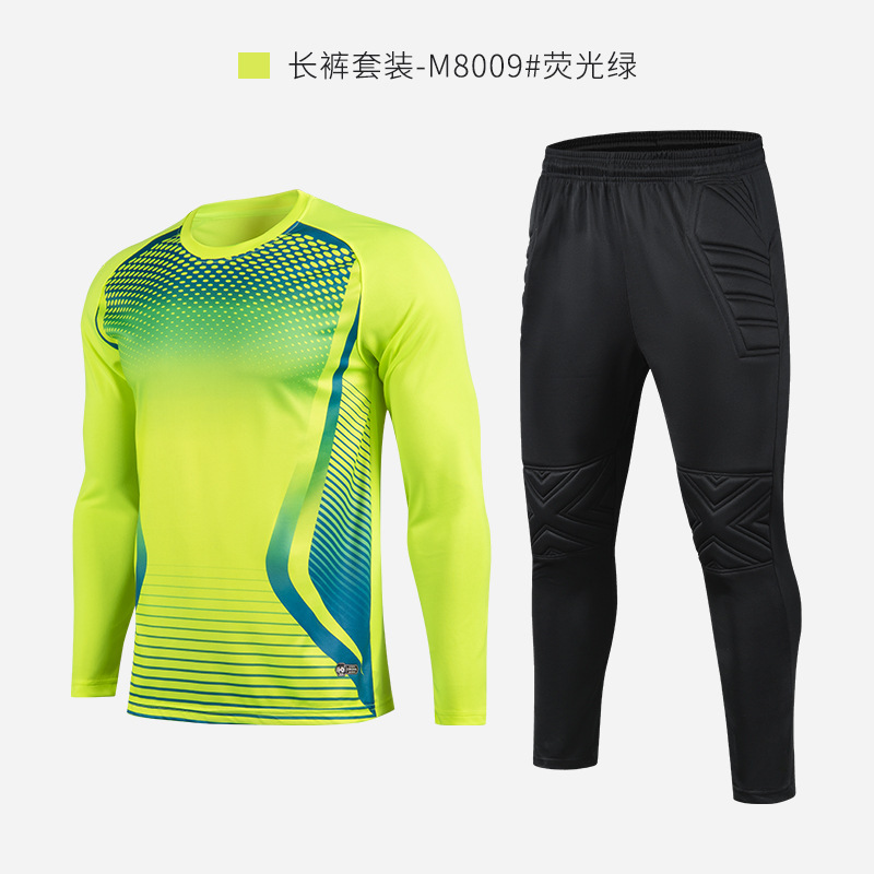 Portero de fútbol ropa traje de los hombres adultos puerta uniforme niños de manga larga pórtico ropa equipo de fútbol Número de impresión