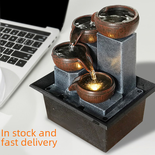 Home Decor Desktop Waterfall Ornament Office Feng Shui Decoration Office Desk Fountain Amazon Cross-border Dropshipping
