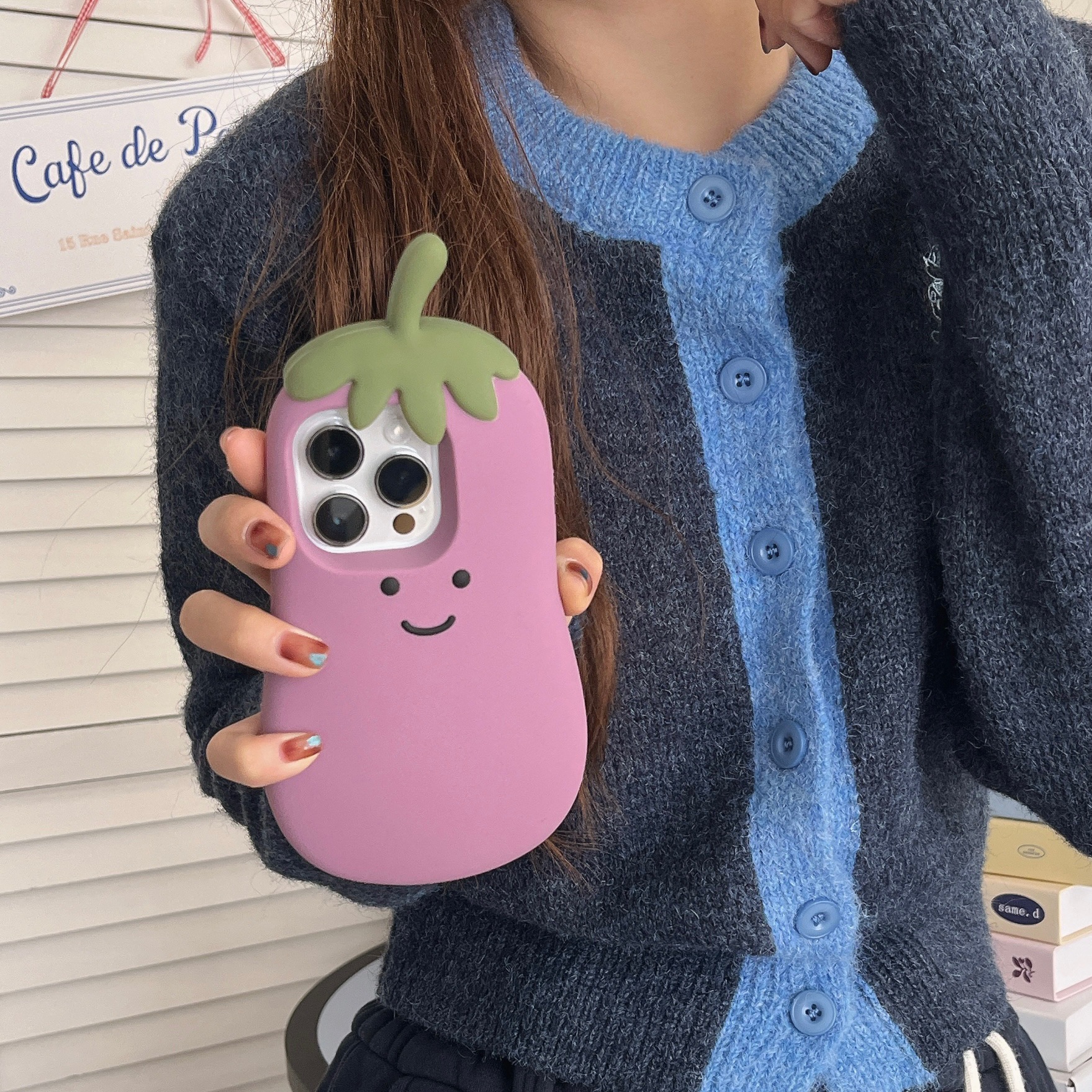 Silica Gel Eggplant Cute Phone Cases Phone Accessories display picture 2