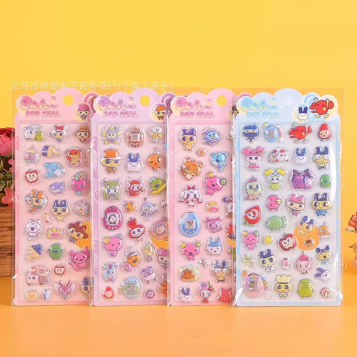 Pegatinas de mascotas lindas de Sanrio, calcomanías de agua de Kuromi de alta calidad que se sacuden y se pegan, pegatinas decorativas pequeñas con patrones para manualidades infantiles.