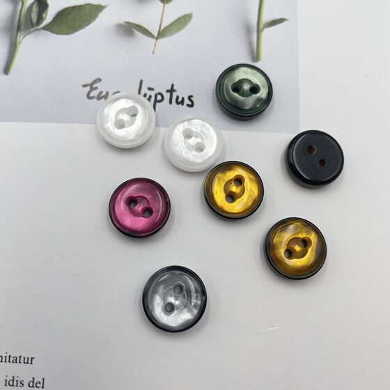 Resin Button Imitation Shell Manhattan Cufflinks Buttons High-end Colorful Pearlescent Sweater Shirt Suit Craft Buttons