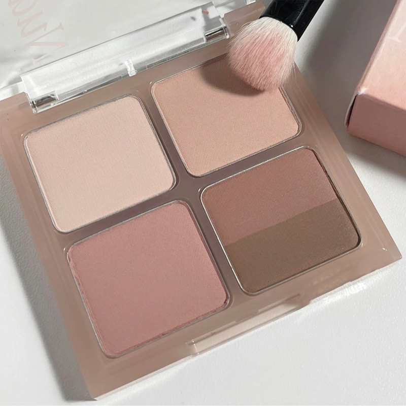 HERORANGE ~ gentle five-color eye shadow full matte low saturation gray Pink Brown plate milk tea color cheap eye shadow plate for women