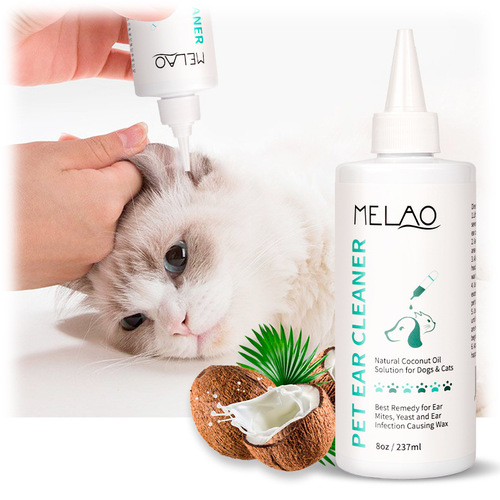 Cross-border pet ear cleaning solution 237ml cat and dog ear cleaning water to remove ear mites and earwax ear drops wholesale