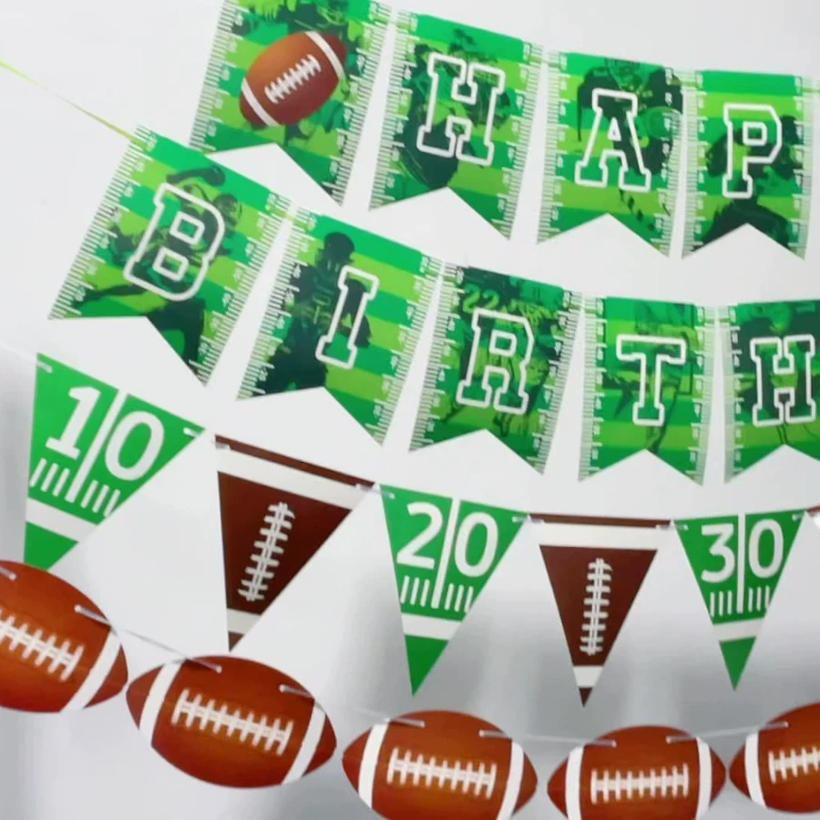 Товары для украшения вечеринки по регби, набор для вечеринки в честь дня рождения, флаг, баннер, спираль для фанатов Суперкубка