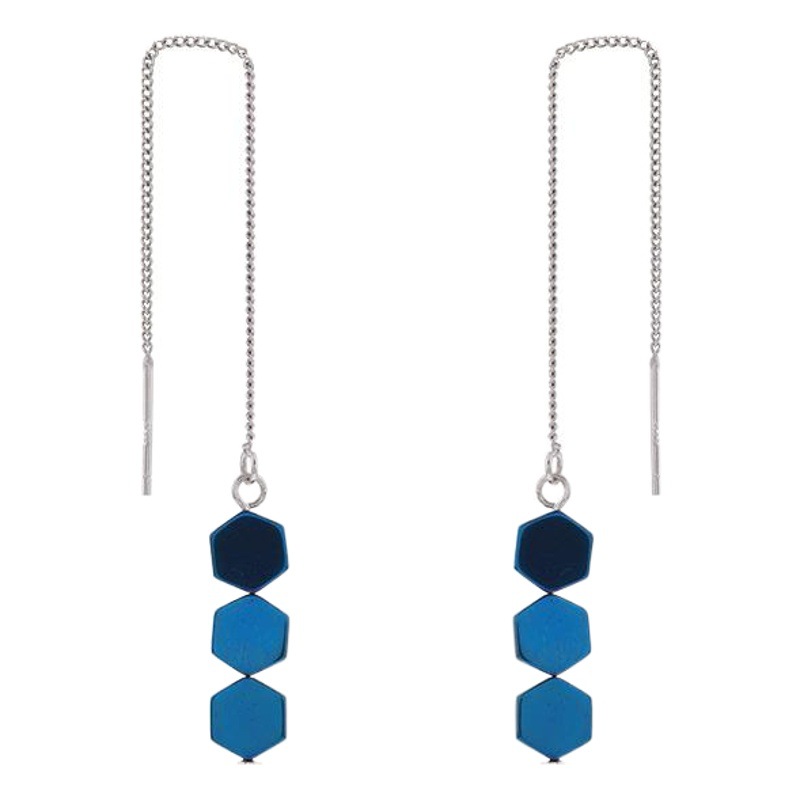 925 pendientes de plata de ley estilo coreano de moda fresca pendientes simples pendientes largos de moda de las mujeres