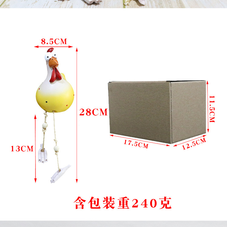 2022 nueva resina transfronteriza de pollo de ojos grandes artesanías decoración Amazon colgando de pollo al por mayor colgando en stock al por mayor