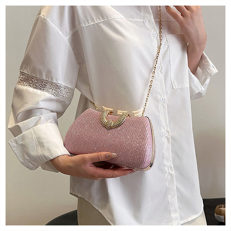 181g Weight Synthetic Leather Lining Material Clasp Frame Closure Type PVC Solid Color Square Evening Bags