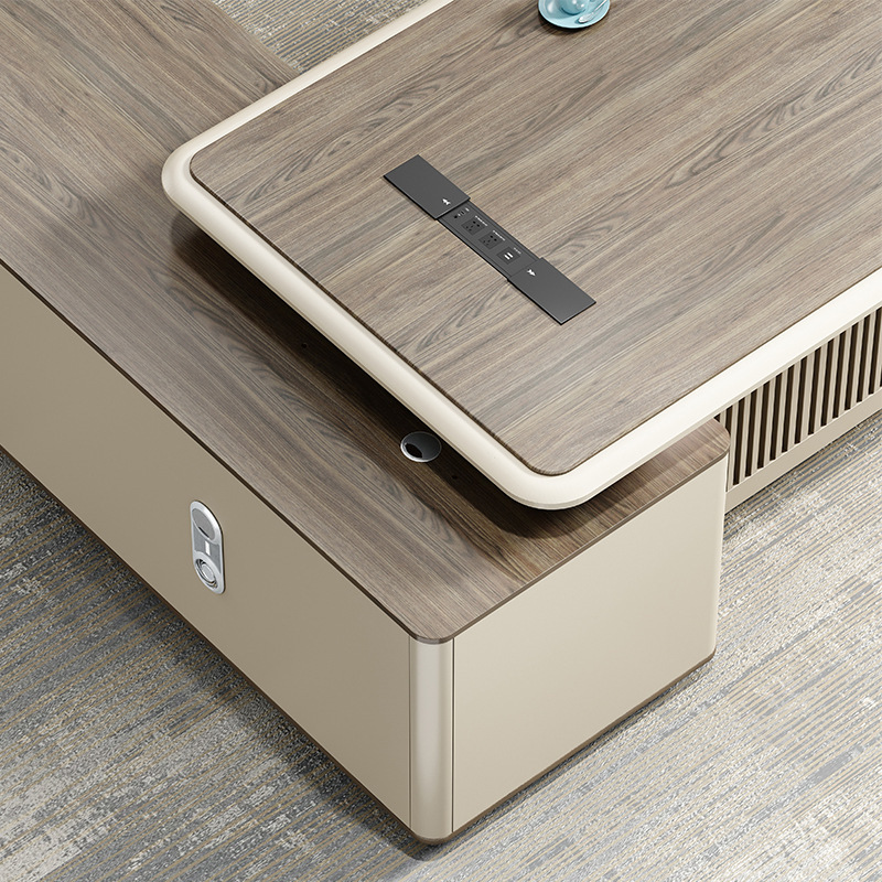 老闆桌簡約現代總裁桌椅組合辦公室家具輕奢大班台大氣經理主管桌