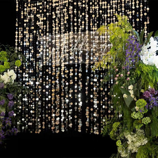 2cm Wedding Silver Sequin Beaded Curtain Gold Sequin Curtain Props Wedding Stage Champagne DIY Mirror Curtain