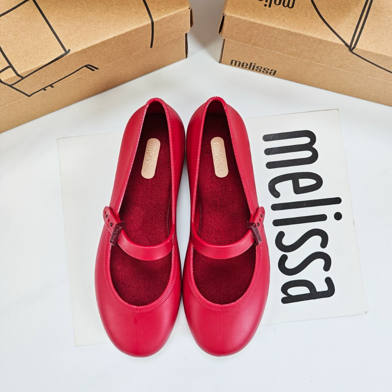 2025 Melissa одиночные туфли осень-зима балетные туфли с бархатной подкладкой простой плоский низ носок с квадратным носом Melissa Soft