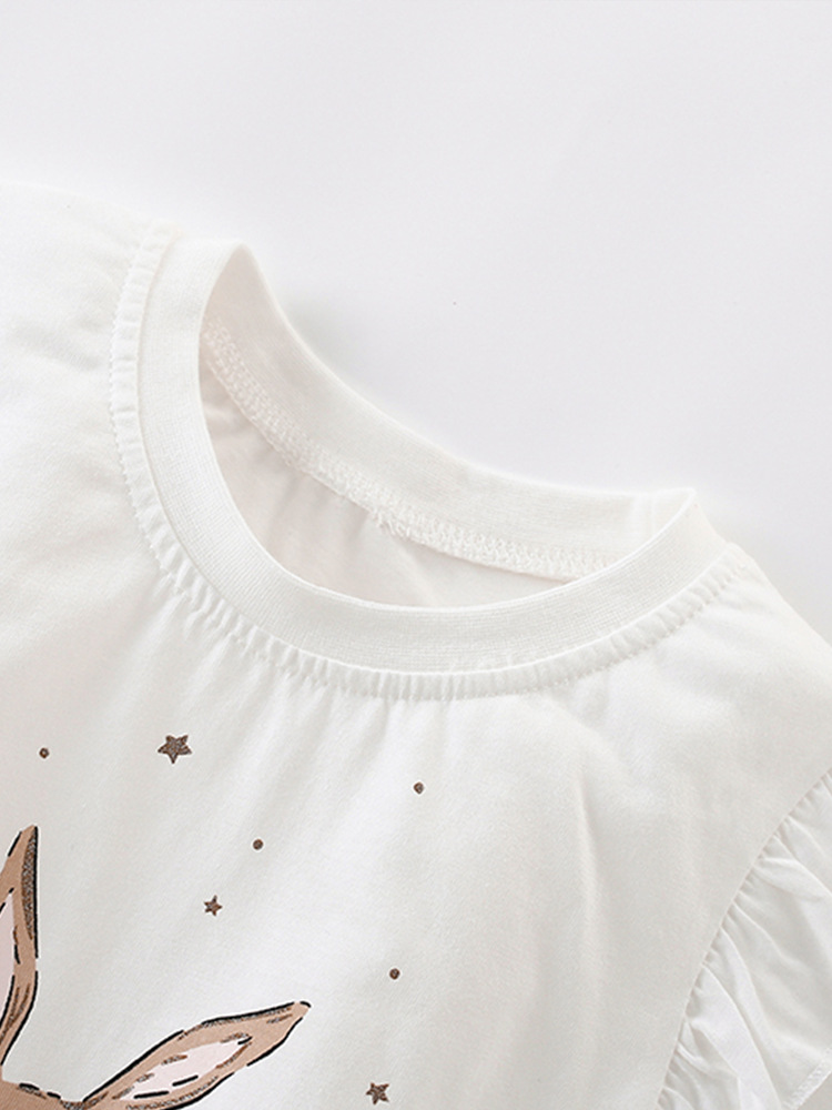 Malwee camiseta para niñas verano nuevo estilo europeo y americano niños pequeños y medianos casual manga corta linda niña casual top