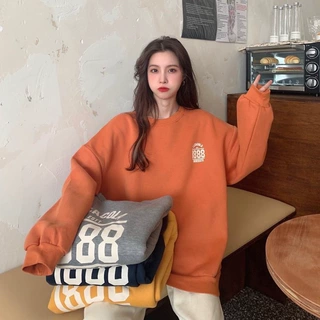 加绒宽松圆领长袖卫衣女潮2026秋季新款韩版学生外套上衣女装批发
