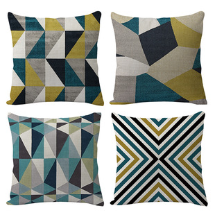 Triangle modern simple black and white geometric pillow Nordic simple striped digital printing wave retro pillowcase