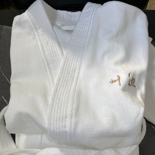 Five-Star Hotel Exclusive Pure Cotton Thickened Towel Material Bathrobe for Adults, Unisex, Beauty Salon Printed Logo