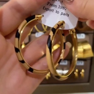 Advanced sense of luxury retro leopard print round ring earrings earrings cold wind exaggerated explosions earrings manufacturers wholesale