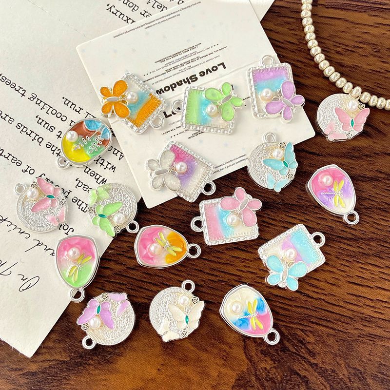 ハイエンドのレトロなフランスのモネの庭の油絵花蝶ペンダント diy ネックレスブレスレット耳ジュエリーアクセサリー|undefined