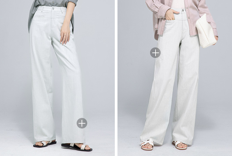 Áo sơ mi denim nữ tay dài phong cách đơn giản, chất liệu lyocell, có túi công vụ — Màu hồng chi tiết 8