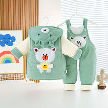 宝宝棉衣冬季套装01岁新生儿衣服秋冬装婴幼儿棉袄外穿加厚三件套