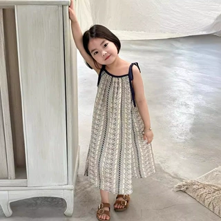童裙2026夏季新品爆款韩系韩国童装系带可爱碎花宽松女童连衣裙