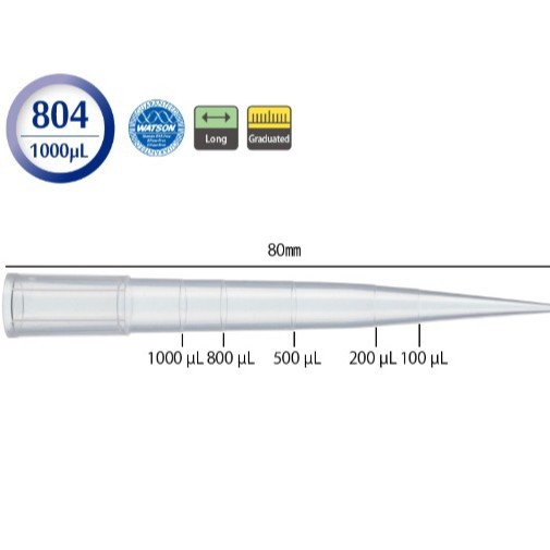122-804CS玉科代理WATSON现货1000µL 移液吸头, 带刻度