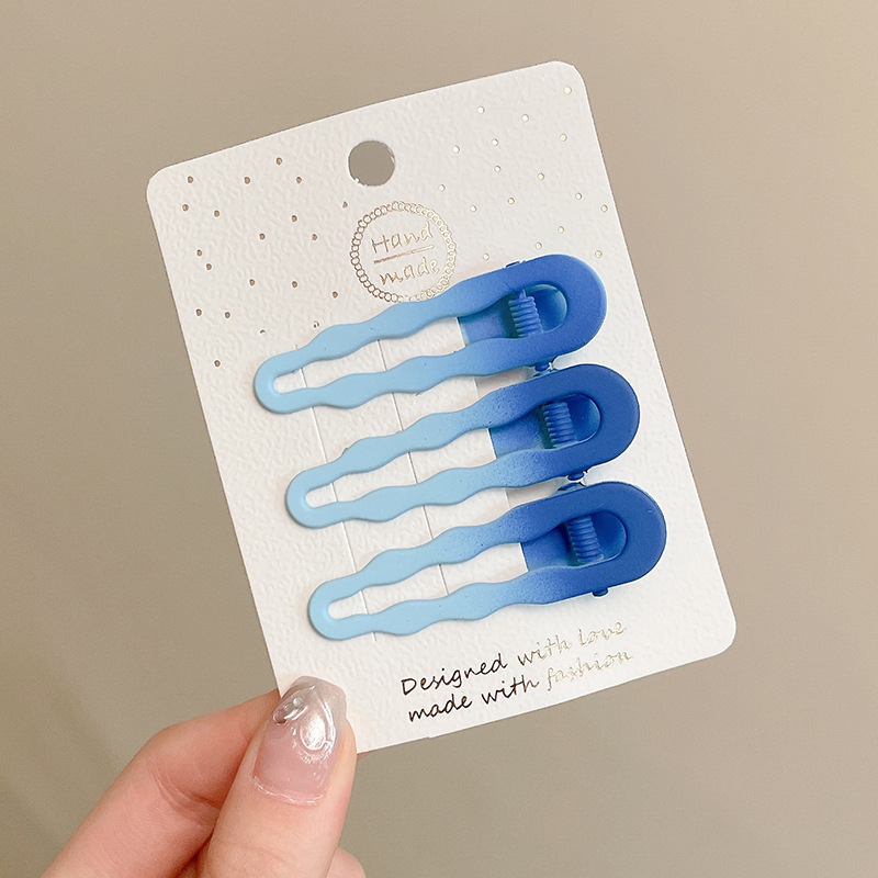 Horquilla de color dopamina, clip de pico de pato de cabello roto coreano femenino, horquilla de sentido avanzado y2k, clip lateral con flequillo, tocado