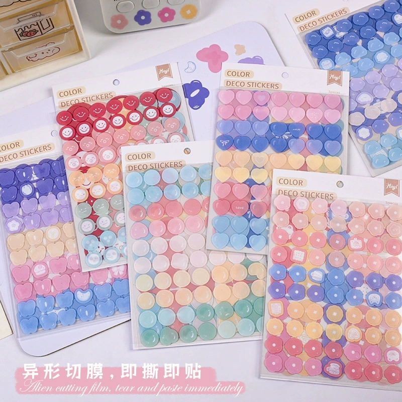 Цветные наклейки в горошек ins ручные счета милые круглые наклейки декоративные ручные записи diy маркеры коллаж материал