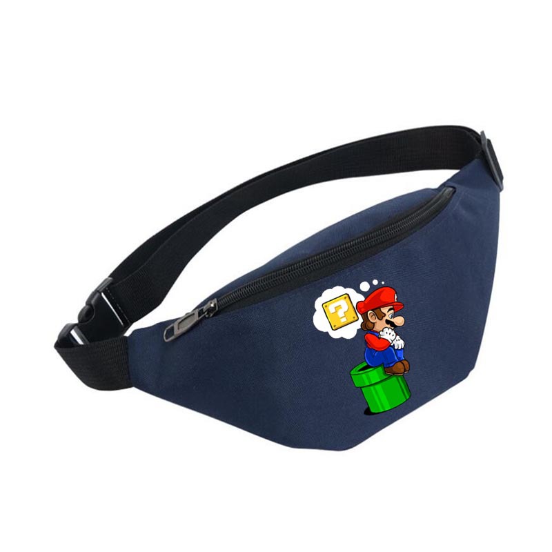 Juego Mario Super Mary bolso de la cintura de los hombres y las mujeres deportes Satchel bolso del teléfono móvil multifuncional bolso de la cintura de dibujos animados monedero