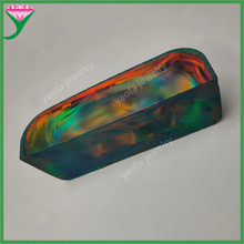 供欧泊块状不规则几何形OLP332黑彩色人造星云极光澳宝原石原材料