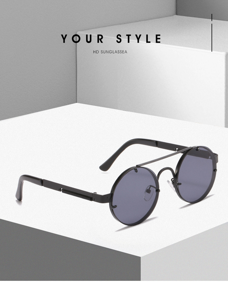 Retro Round Metal Frame Sunglasses Wholesale display picture 10