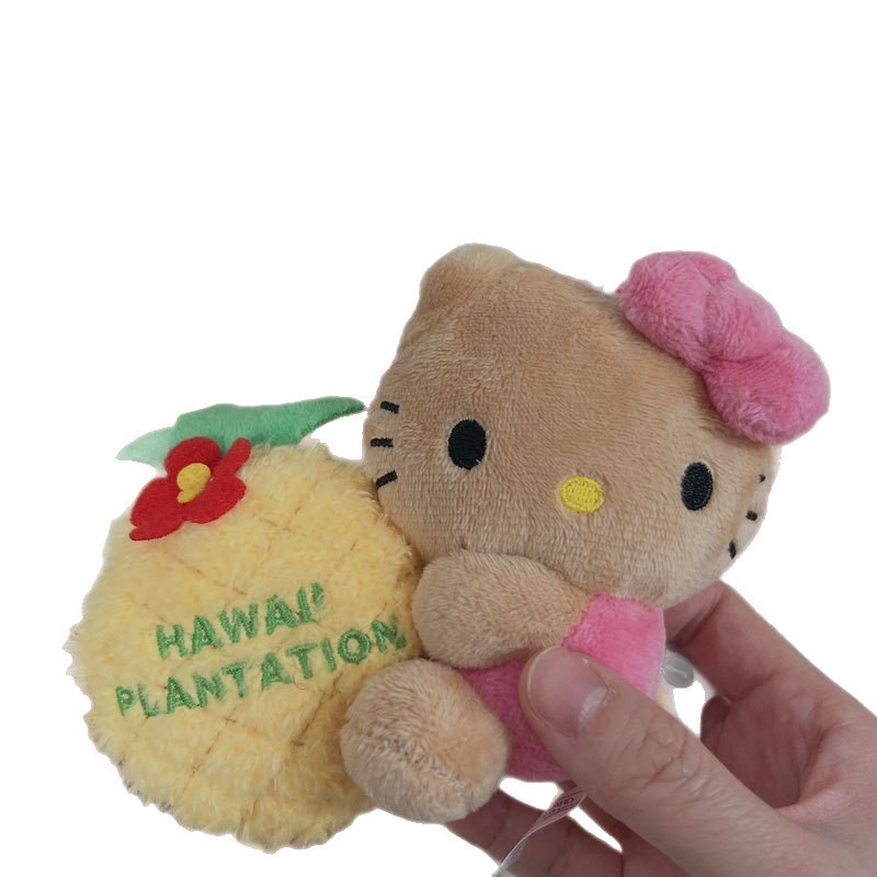 菠萝园夏威夷系列HelloKitty公仔挂件抱菠萝KT猫毛绒玩具包包挂饰|undefined