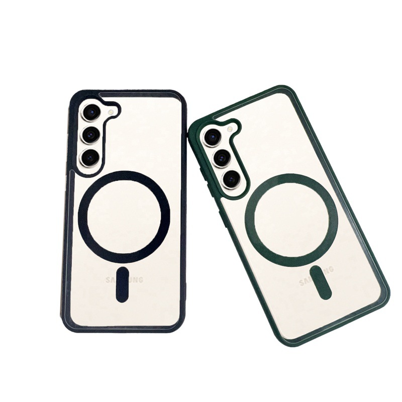 Funda magnética transparente para teléfono Samsung S25 Ultra, compatible con carga inalámbrica, protector de color, funda protectora A15, venta al por mayor transfronteriza