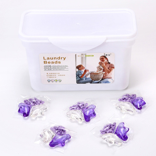 Washing Condensation Pearl Three-in-One Long-lasting Fragrance Pearl Concentrated Washing Liquid Factory Wholesale Strong Cleaning and Stain Removal Washing Ball 