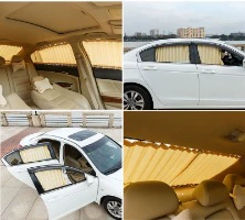 dual-track aluminum alloy sunshade curtain, Car curtains - golden-a-pair-of-front-windows-upper-and-lower-aluminum-alloy-tracks-customized-for-the-vehicle
