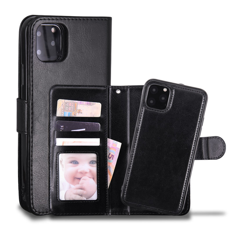 Suitable for Apple 14PROMAX three-card split mobile phone case strong magnetic suction leather case 12/13/X/XR/78SE20F