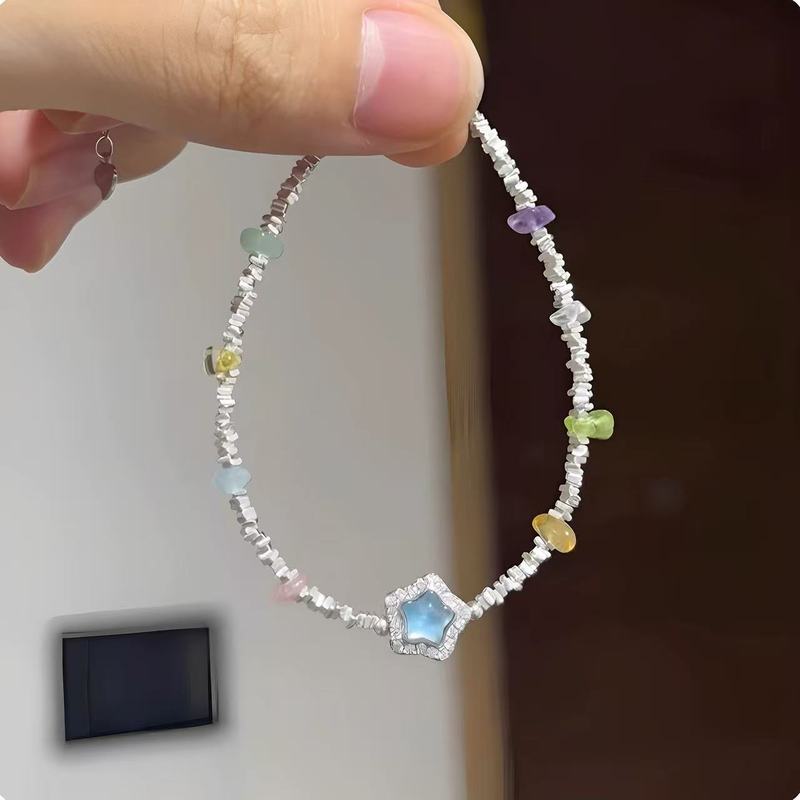 法式复古浪漫八芒星珍珠手链小众设计感气质个性精致百搭时尚手链|undefined
