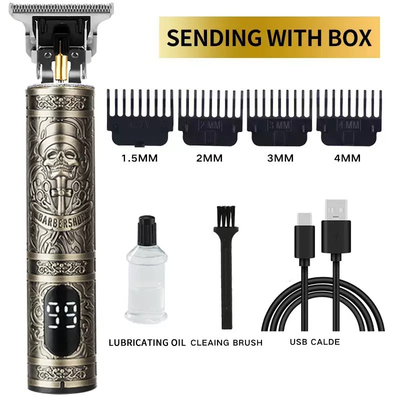 Cortador de pelo de empuje eléctrico con cabeza de aceite, cortador de pelo de empuje eléctrico con cabeza de afeitar enchufable y recargable, cortador de pelo de empuje eléctrico transfronterizo