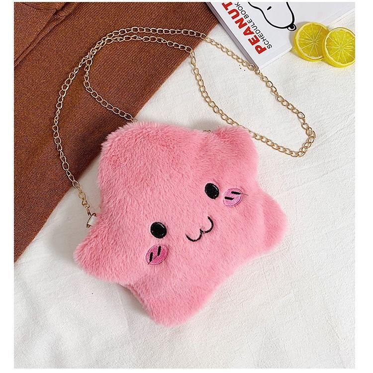 Star Bag Japanese Soft Girl Bag Cartoon Chain Crossbody Bag Cute Student Girl Plush Bag