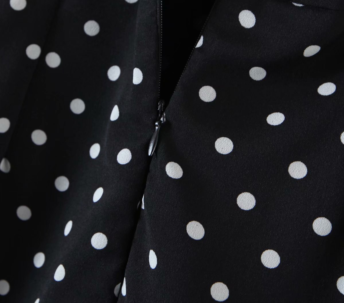 retro polka dot print ruffled fishtail skirt NSAM56880