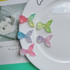 スターマーメイドテール diy 樹脂スパンコールクリーム携帯電話ケースパッチペンダントネックレスペンダント下駄素材