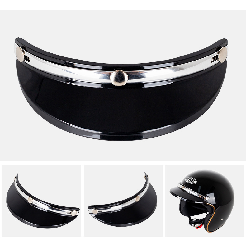Retro Motorcycle Helmet Special Visor 3/4 Helmet Visor Electric Vehicle Helmet Three-Button Sunshade Visor My02