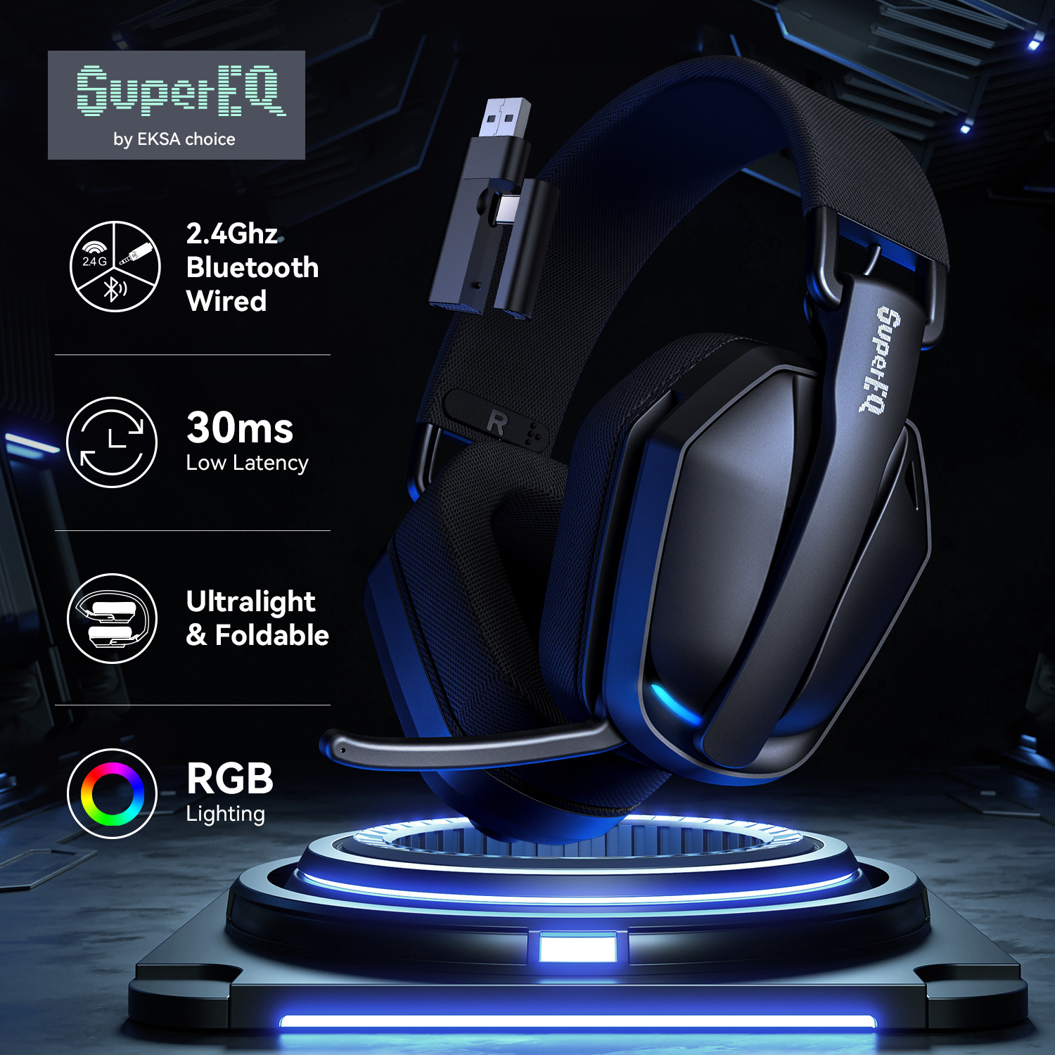 Super Eq G19Bt Head-Mounted Wireless Bluetooth Gaming Headset Mobile Phone Notebook Desktop Computer Headset