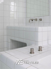新款北欧风美弧砖厨房卫生间洗手池纯白色网红小清新瓷砖奶茶店